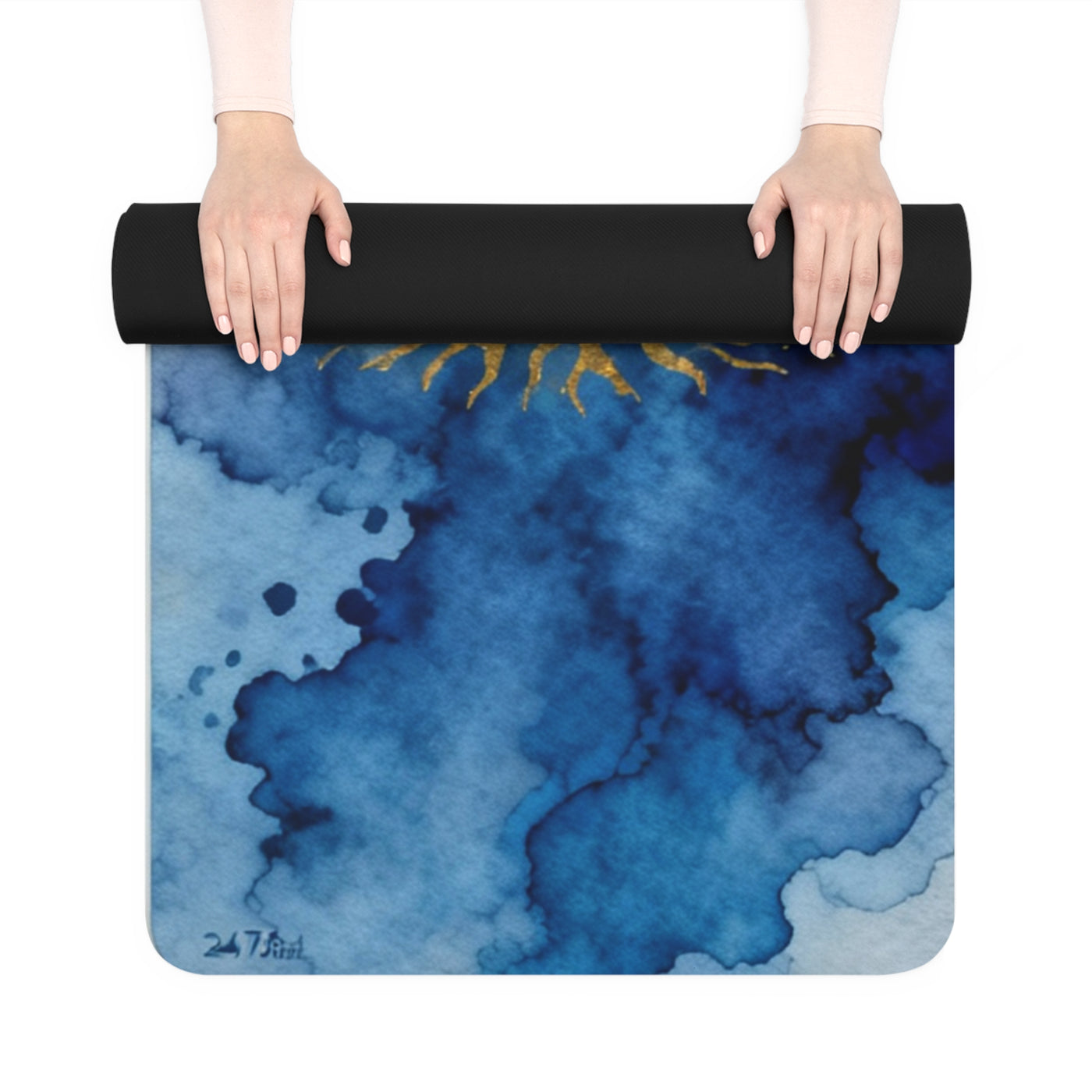 Watercolor Om Yoga Mat | Eco-Friendly Non-Slip Rubber Mat for Home and Studio, Meditation, Fitness, Yoga Gift