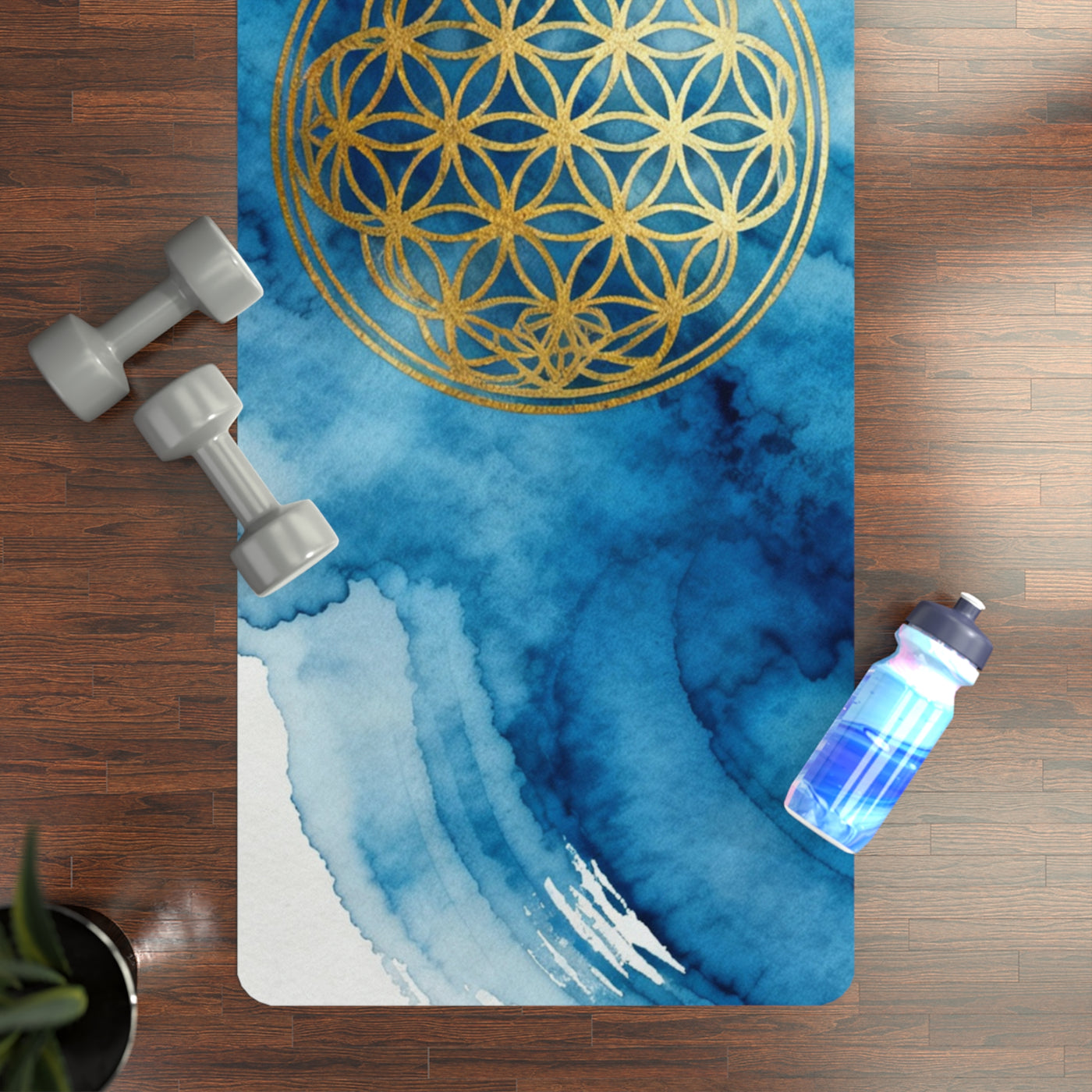 Sacred Geometry Flower of Life Yoga Mat - Premium Non-Slip Meditation Mat for Spiritual Practice & Energy Healing (24”x72”)