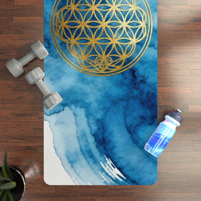 Sacred Geometry Flower of Life Yoga Mat - Premium Non-Slip Meditation Mat for Spiritual Practice & Energy Healing (24”x72”)