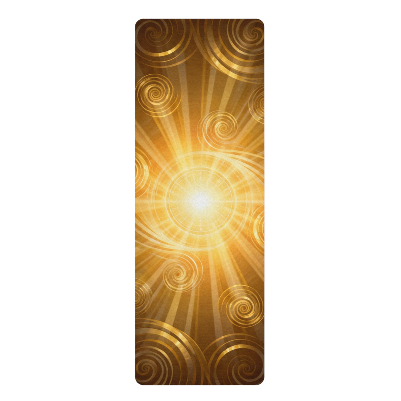 Golden Spirals Yoga Mat, Inspirational Rubber Yoga Mat for Practice, Meditation, Fitness Gift, Boho Style Yoga Gear