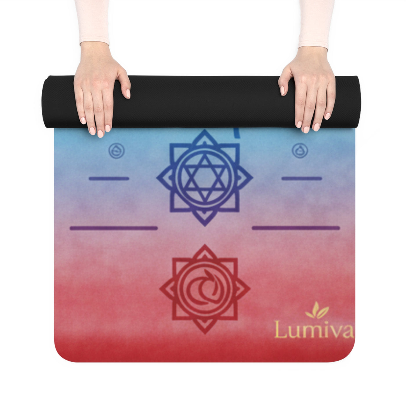 Rainbow Chakra Yoga Mat, Non-Slip Rubber Exercise Mat for Home, Meditation and Yoga Practice, Gift for Yoga Lovers