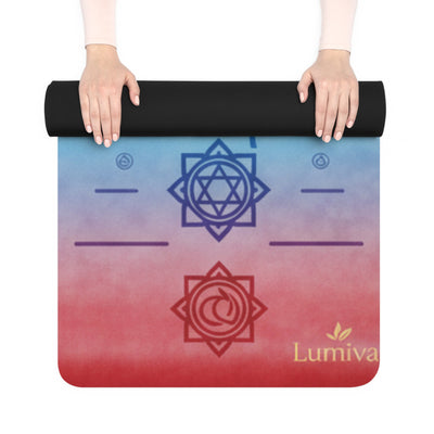 Rainbow Chakra Yoga Mat, Non-Slip Rubber Exercise Mat for Home, Meditation and Yoga Practice, Gift for Yoga Lovers