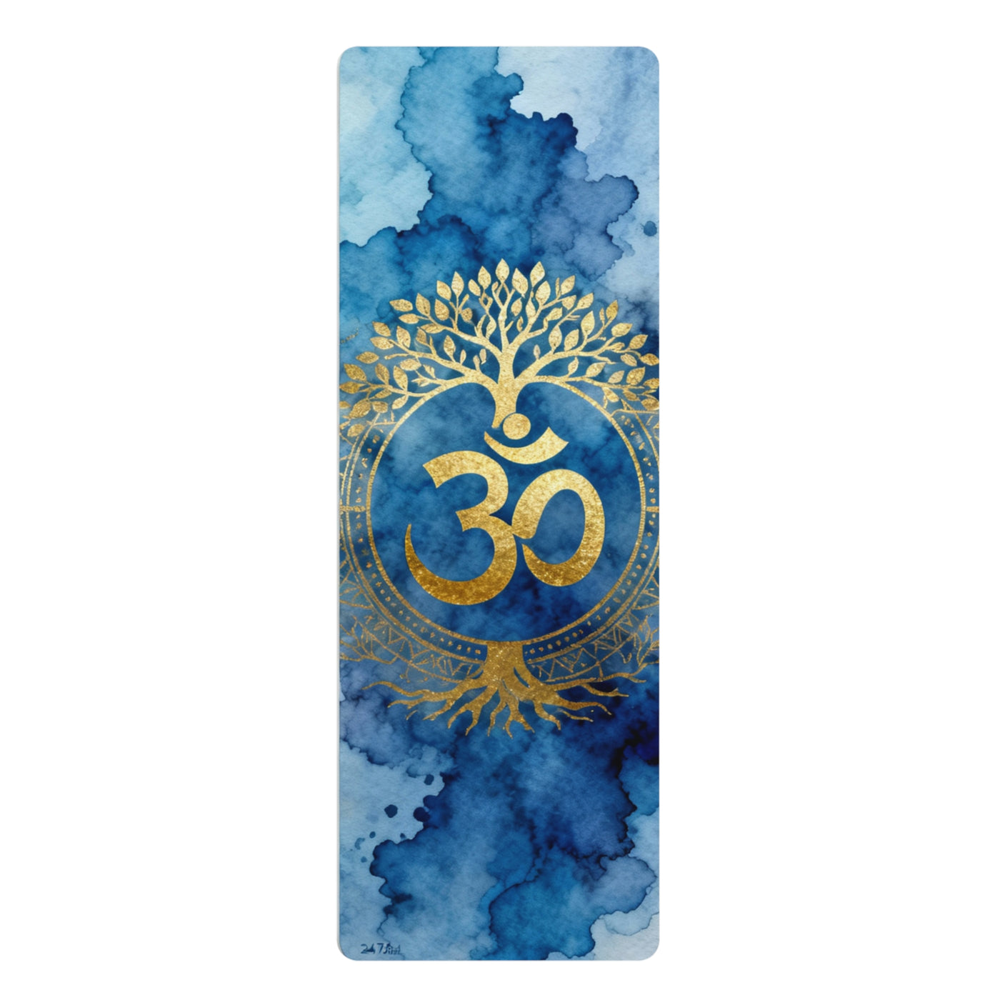 Watercolor Om Yoga Mat | Eco-Friendly Non-Slip Rubber Mat for Home and Studio, Meditation, Fitness, Yoga Gift