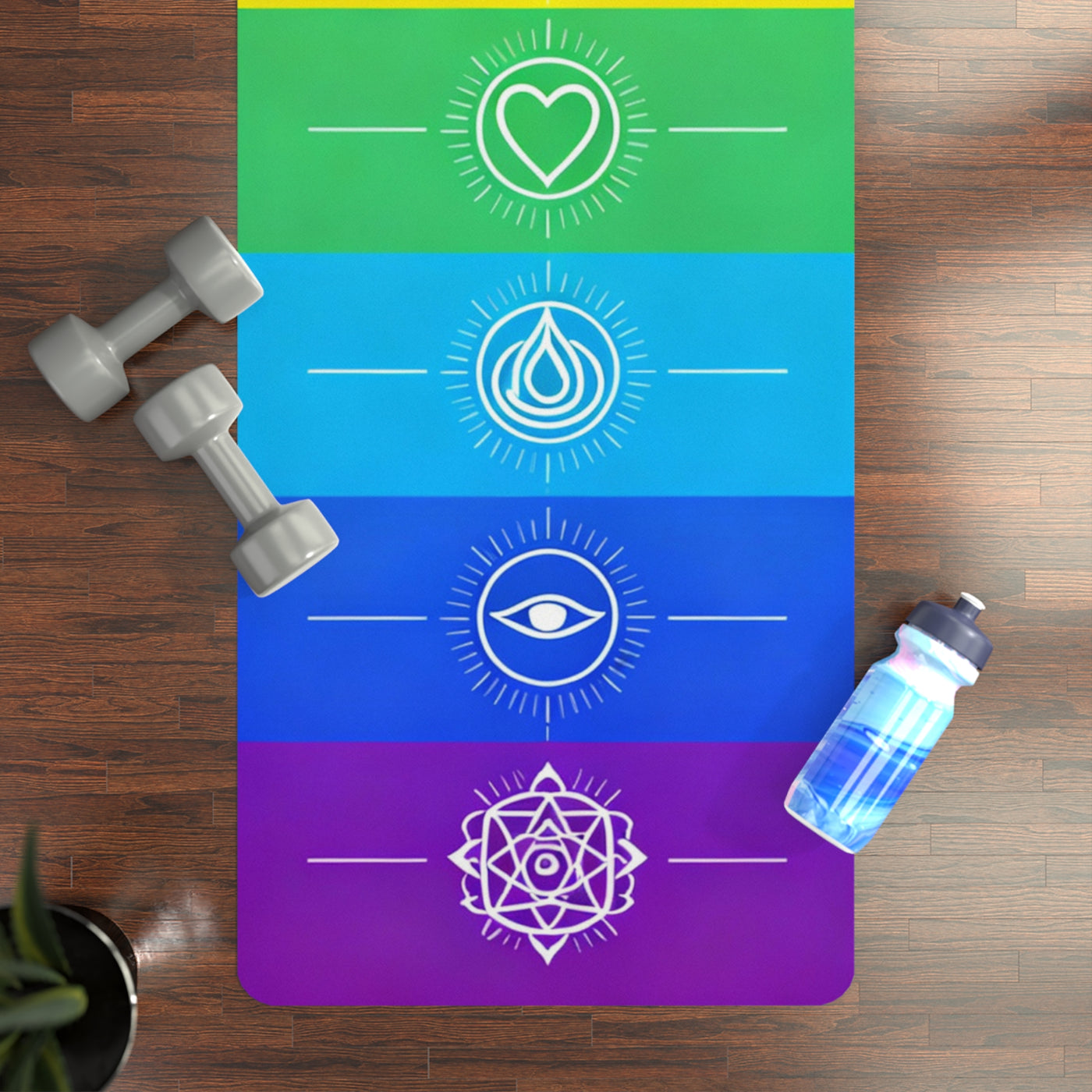 Premium Seven Chakras Yoga Mat - Balance All Energy Centers with Seven Chakras Powe
