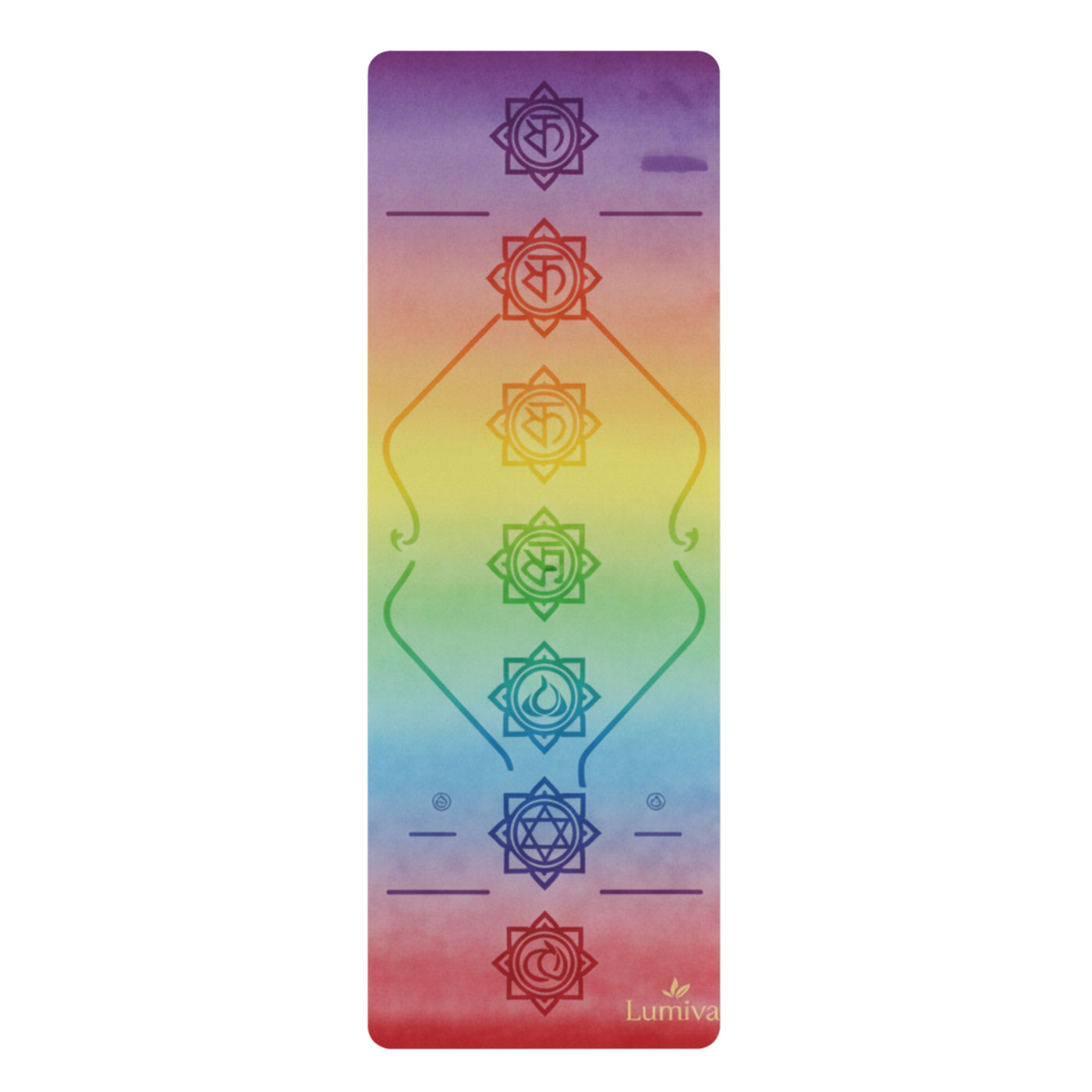 Rainbow Chakra Yoga Mat, Non-Slip Rubber Exercise Mat for Home, Meditation and Yoga Practice, Gift for Yoga Lovers