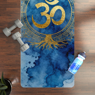 Watercolor Om Yoga Mat | Eco-Friendly Non-Slip Rubber Mat for Home and Studio, Meditation, Fitness, Yoga Gift